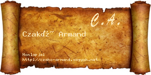 Czakó Armand névjegykártya